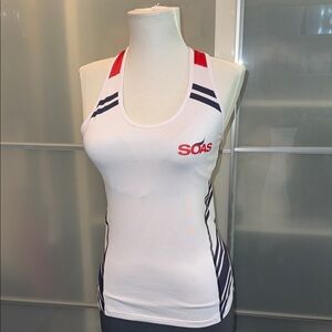 SOAS Women's White and Red Tank Top size Med